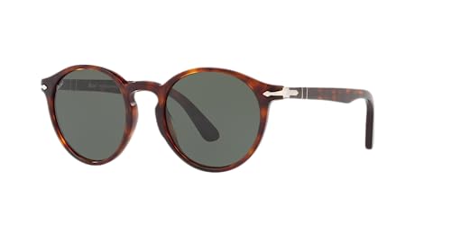 Persol Unisex PO3171S Round Sunglasses, Havana/Green, 52 mm - Image 2
