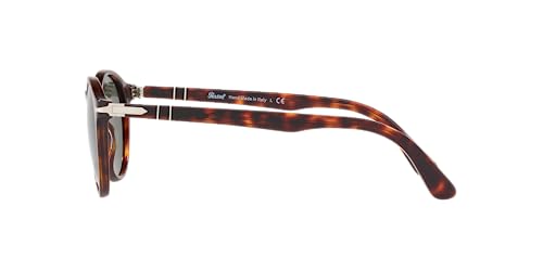 Persol Unisex PO3171S Round Sunglasses, Havana/Green, 52 mm - Image 4