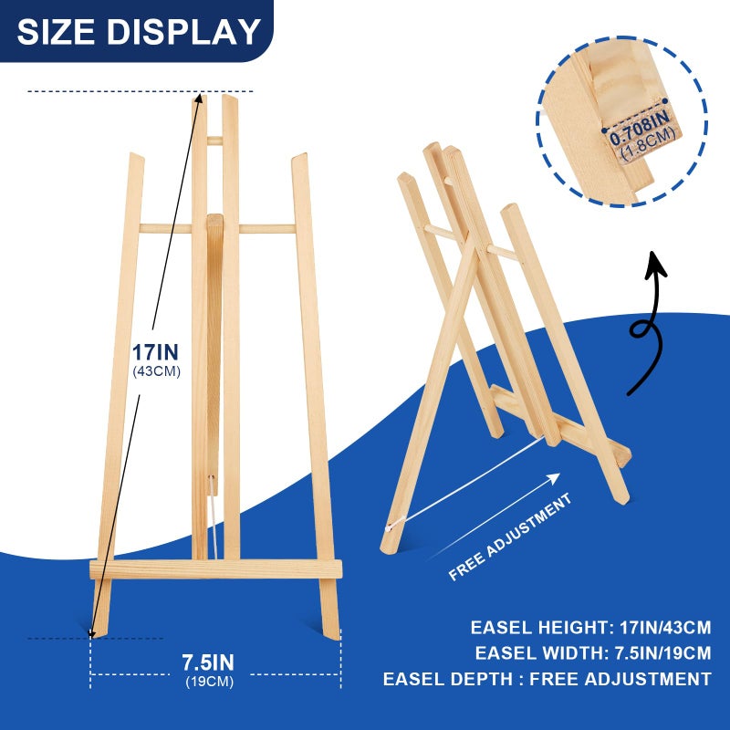 ESRICH 15pcs 17 Inch Tabletop Easels, Easel Stand for Painting,Tripod, Paint Party Easel, Kids Student Desktop Easel for Painting,Paint Easel for Canvas Paints - Image 2