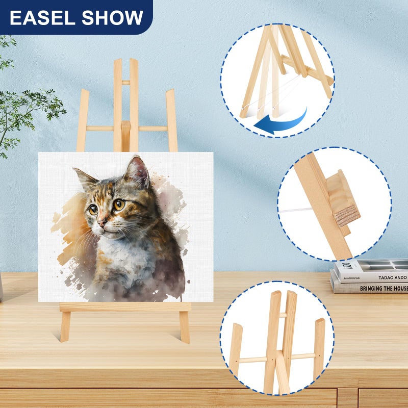 ESRICH 15pcs 17 Inch Tabletop Easels, Easel Stand for Painting,Tripod, Paint Party Easel, Kids Student Desktop Easel for Painting,Paint Easel for Canvas Paints - Image 3