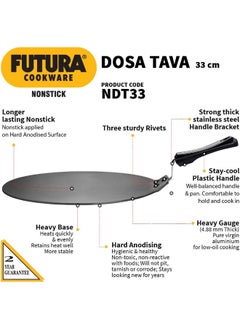 Hawkins 33 Cm Futura Nonstick Dosa Tava Rubber Frying Pan,Black  - Image 2