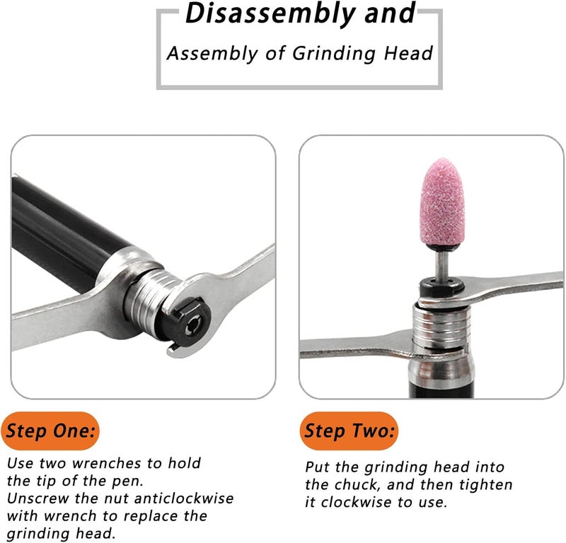 Air Powered Micro Die Grinder Set Pneumatic Pencil Die Grinder Kit 65000RPM High Speed Engraving Tool with 1/8in Collet for Metal Wood Plastic Polishing - Image 2
