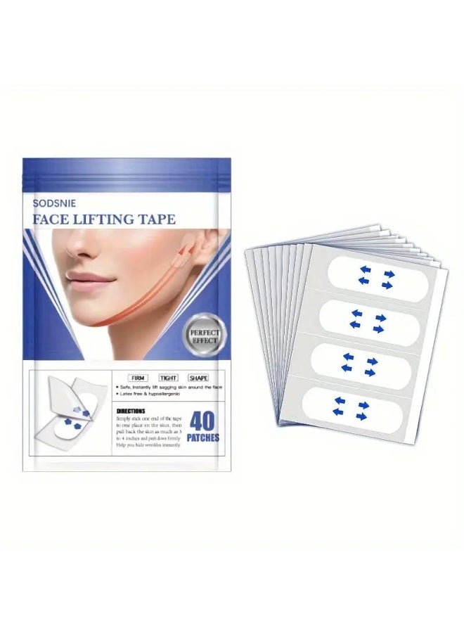 Generic Face Lifting Tape, for Eye, Double Chin & Neck, Instant Skin Tightening, Waterproof, Transparent Face Shaping Patches, Facial Lifting 