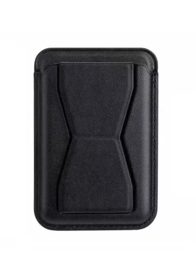 TIGER MagSafe Leather Card Holder with Bracket Clip & Kickstand – Slim Magnetic Wallet for iPhone with PU Leather Grip | Stylish Phone Card Slot Holder with Foldable Stand | Strong MagSafe-Compatible Magnetic Attachment | Lightweight & Travel-Friendly Design  - Image 1