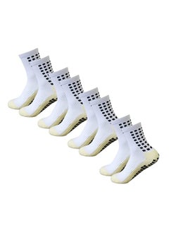SYOSI 4 Pcs Unisex Non Slip Sport Soccer Socks Breathable Comfortable Athletic Football Basketball Hockey Sports Grip Socks with Rubber Dots  - Image 1