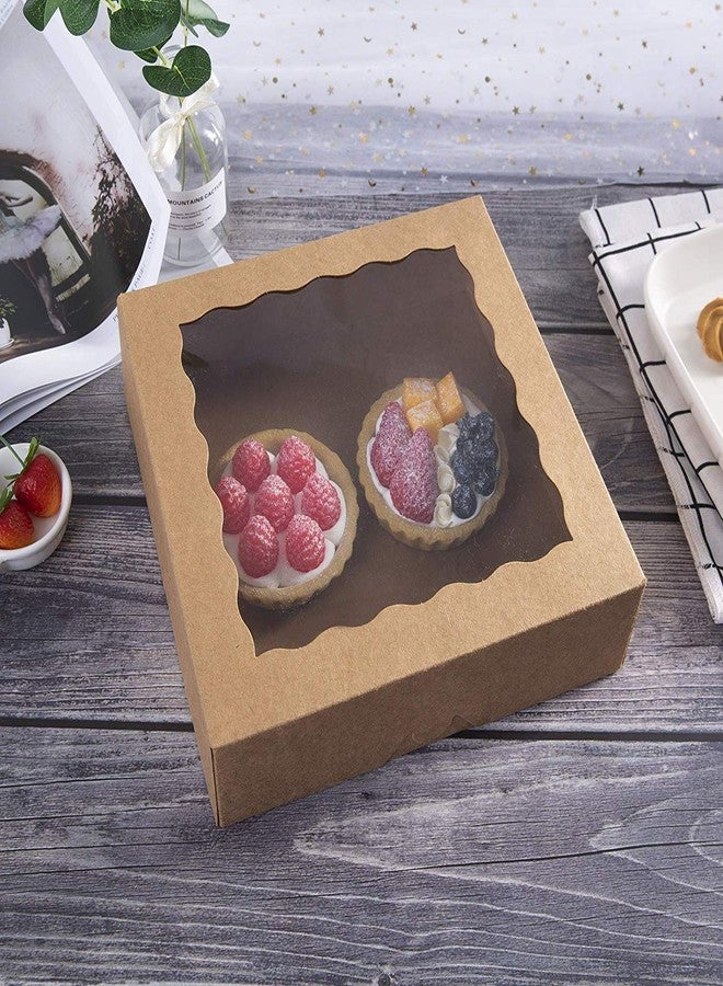 BIG BOX Paper 20 Piece Brownie Holder 9X6X2.5 Dessert Box With Window, Small Cake, Cookie, Pastry, Treat, and Bakery Boxes - Image 2