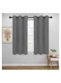 SYOSI Simple Blackout Curtains, Solid Thermal Insulated Grommet and Noise Reduction Window Drapes, Room Darkening Curtains, for Bedroom and Living Room, 2 Panels (42x63 inch, Gray)