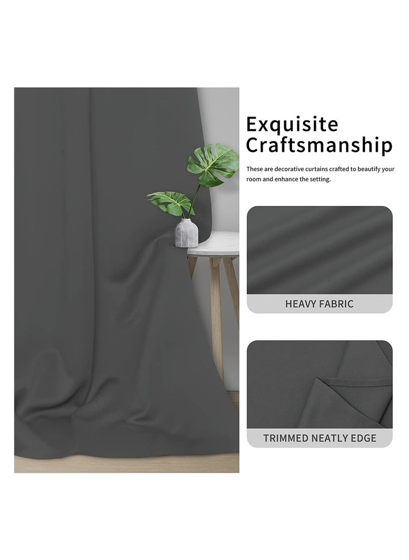 SYOSI - SYOSI Simple Blackout Curtains, Solid Thermal Insulated Grommet and Noise Reduction Window Drapes, Room Darkening Curtains, for Bedroom and Living Room, 2 Panels (42x63 inch, Gray) - Image 1