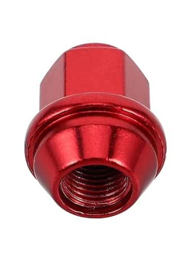Red Wheel Hub Lug Nut Covers Solid Reinforced Steel Car Bolt Caps 14x1 5mm - Image 1