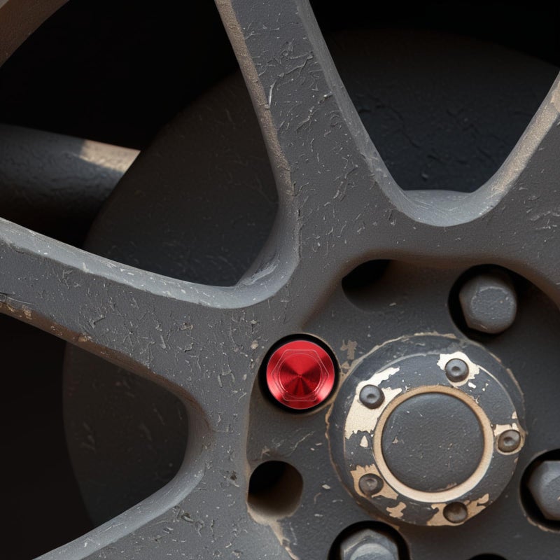 Red Wheel Hub Lug Nut Covers Solid Reinforced Steel Car Bolt Caps 14x1 5mm - Image 5