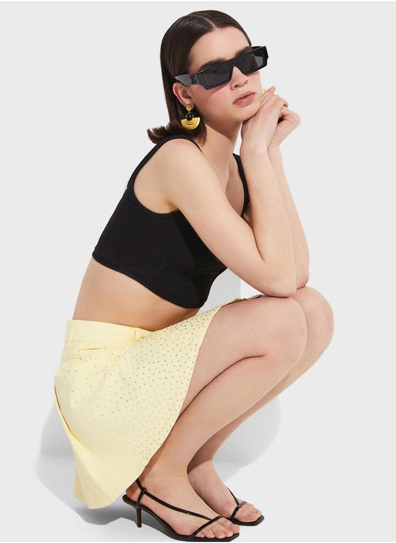 JUNE Embellished High Waist Skirt - Image 4