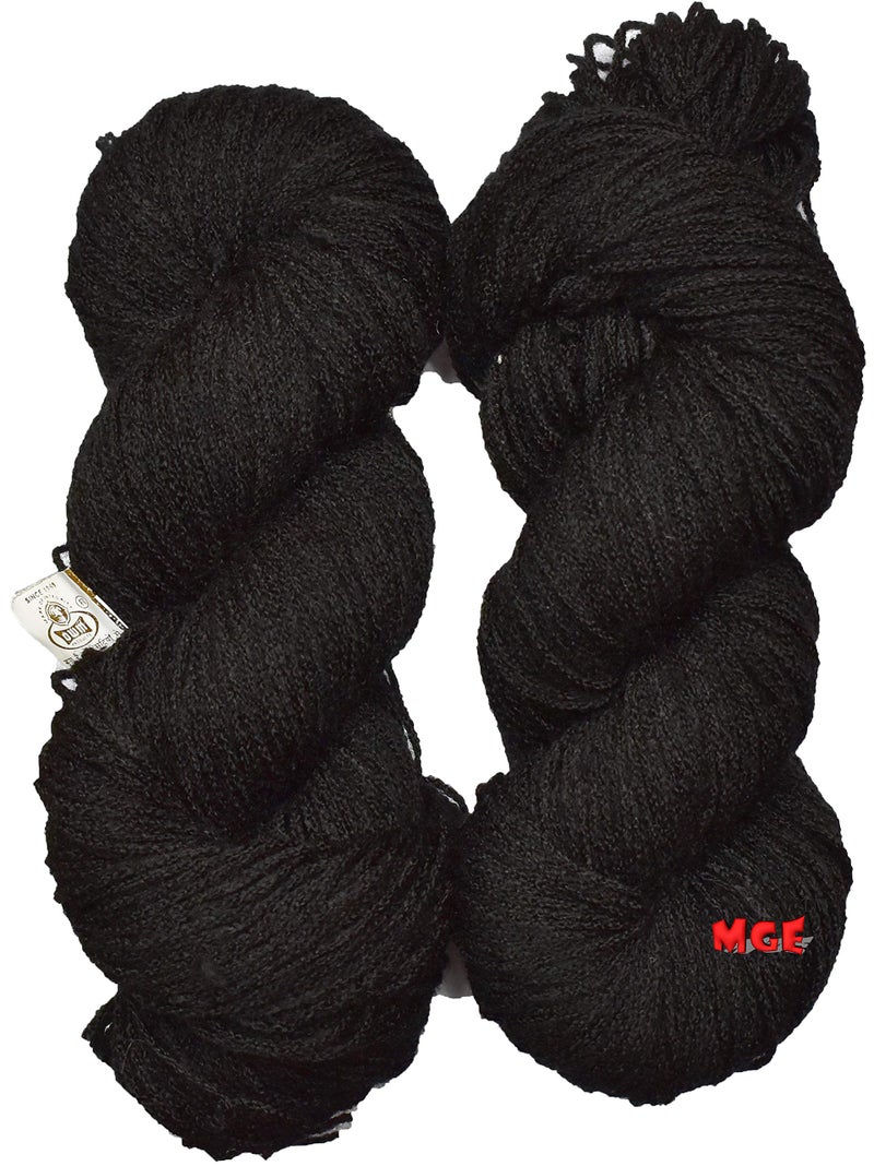 Oswal Knitting Yarn Martina Wool, Crave Wool Black 200 gm Best Used with Knitting Needles, Crave Wool Crochet Needles Wool Yarn for Knitting. by Oswal - Image 1