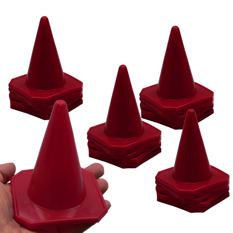 BlueDot Trading 4 Red Mini Plastic Traffic Cones 20 Red - Image 2