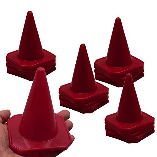 BlueDot Trading 4 Red Mini Plastic Traffic Cones 20 Red - Image 1