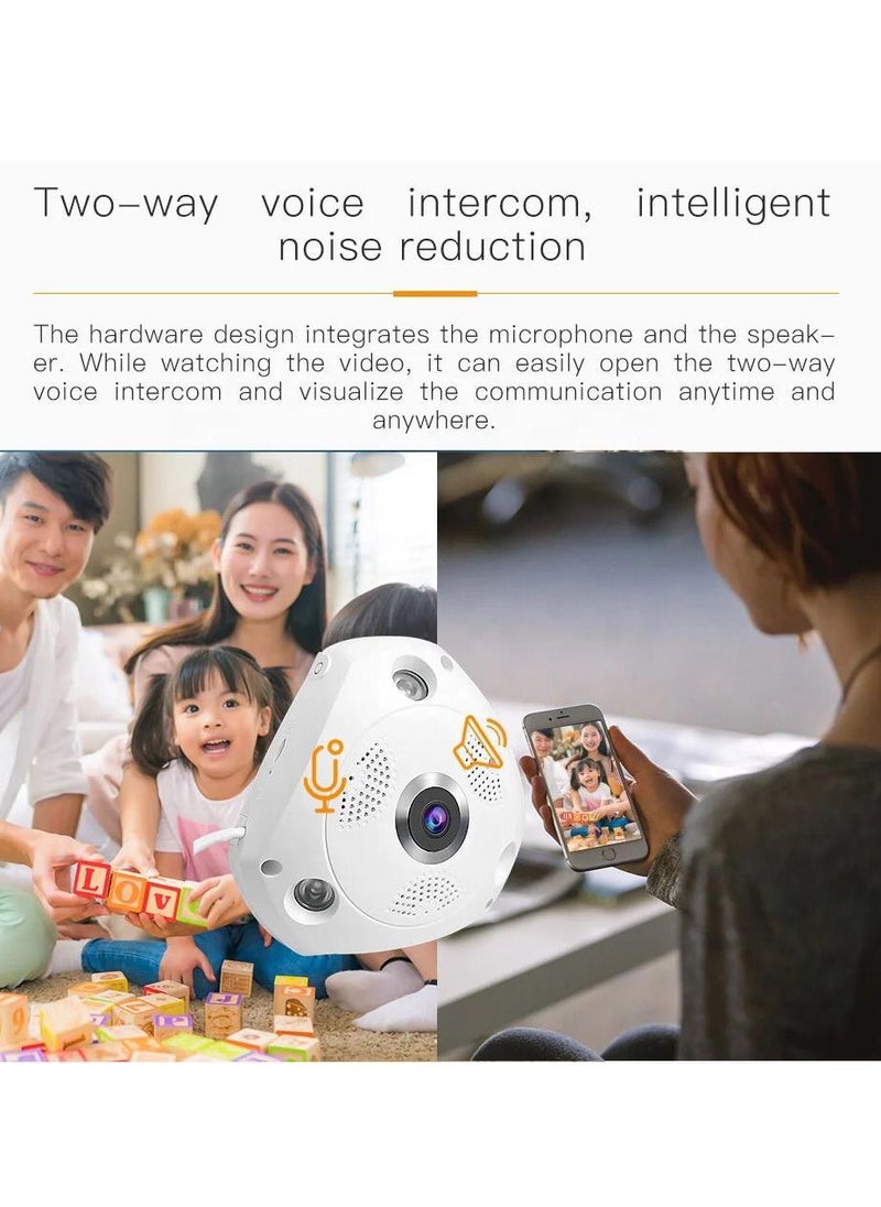 GEEK SPACE VR Panoramic Triangle High-Definition Panoramic Camera CCTV Camera With 360 °Panoramic Monitoring Without Blind Spots Security Camera Home Camera Ceiling or Walls HD 1080P Night Vision Motion Detector & Two-Way Audio for Front-Door Home BusinessVR Panoramic Triangle High-Definition Panoramic Camera CCTV Camera With 360 °Panoramic Monitoring Without Blind Spots Security Camera Home Camera Ceiling or Walls HD 1080P Night Vision Motion Detector & Two-Way Audio for Front-Door Home Business  - Image 3