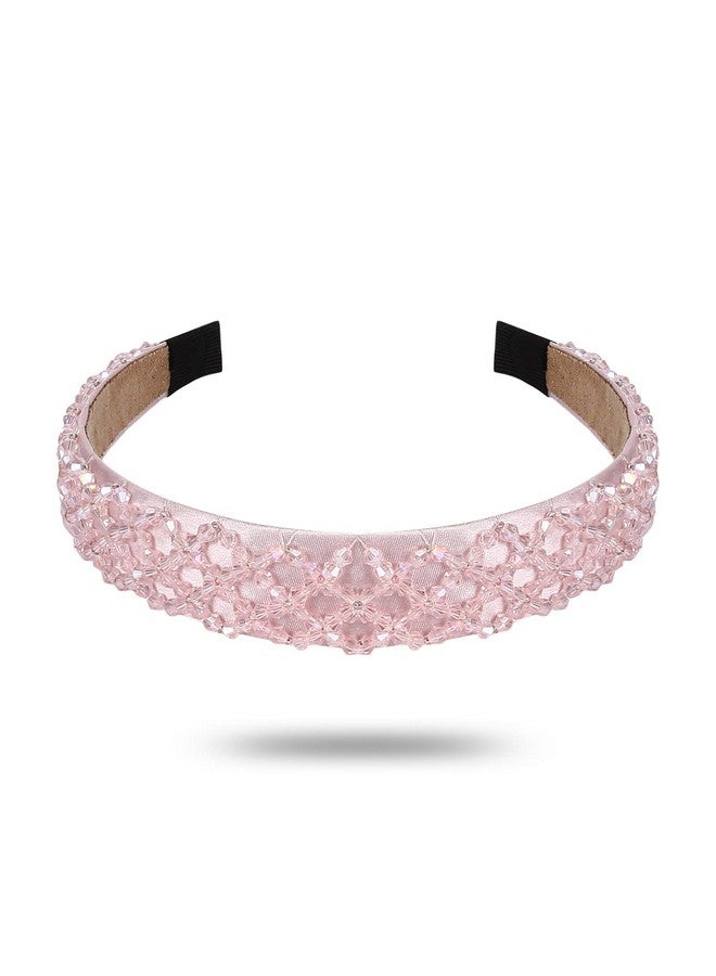 YouBella Hair Jewellery Crystal Studded Hair Band Hair Jewellery for Girls (Pink) (YBHAIR_41265) - Image 1
