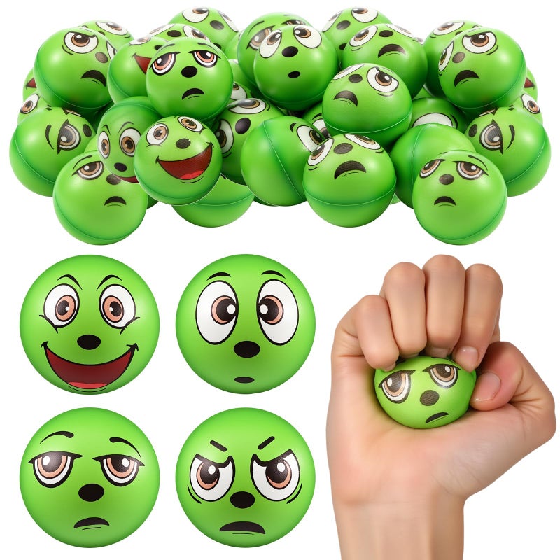 Shappy 32 Pcs Christmas Stress Balls Bulk Xmas Green Monster Stress Relief Toys Squeeze PU Balls 4 Styles Cute Whimsical Relief Toys Xmas Party Favors for Goodie Bag Fillers Stocking Stuffer Gifts - Image 3