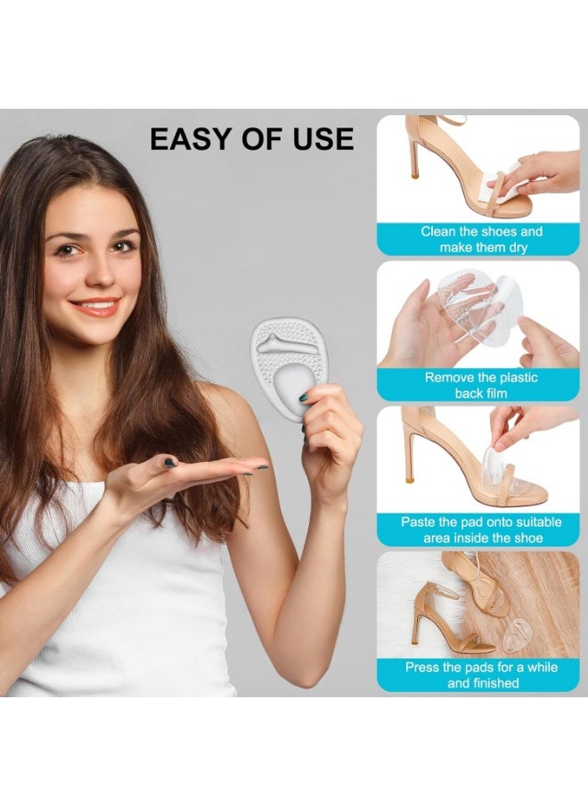 Meetion Ball of Foot Cushions and Metatarsal Pads for Women,Heel Cushion Pads, Heel Grips for Heel Pain Relief, Blisters,Friction, Non-Slip Shoe Inserts for Loose Shoes,Shoe Fillers Make Shoes Fit Tighter  - Image 4