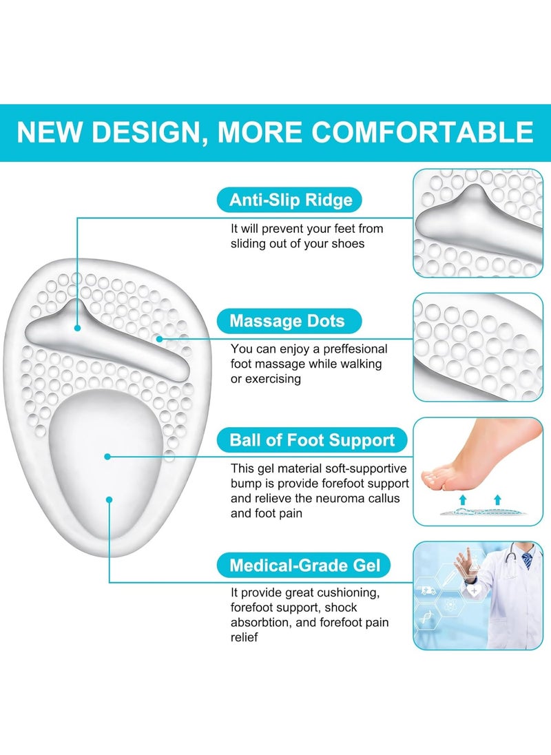 Meetion Ball of Foot Cushions and Metatarsal Pads for Women,Heel Cushion Pads, Heel Grips for Heel Pain Relief, Blisters,Friction, Non-Slip Shoe Inserts for Loose Shoes,Shoe Fillers Make Shoes Fit Tighter  - Image 3