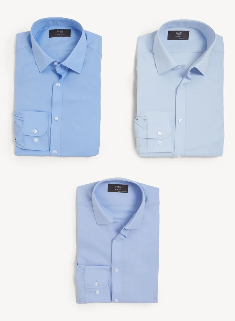 Marks & Spencer 3 Pack Essential Slim Fit Shirt