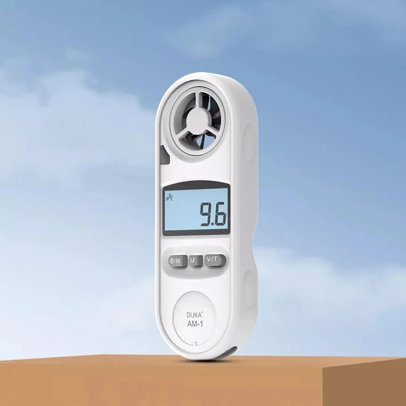مقياس سرعة الريح الرقمي DUKA AM-1 أداة قياس سرعة الريح/الدرجة الحرارية 0.3-30 متر/ثانية -10~45 درجة مئوية جهاز اختبار مع شاشة LCD مضيئة/تذكير برطوبة الريح/تبديل وحدات متعددة مقياس سرعة الريح متعدد الوظائف - Image 4