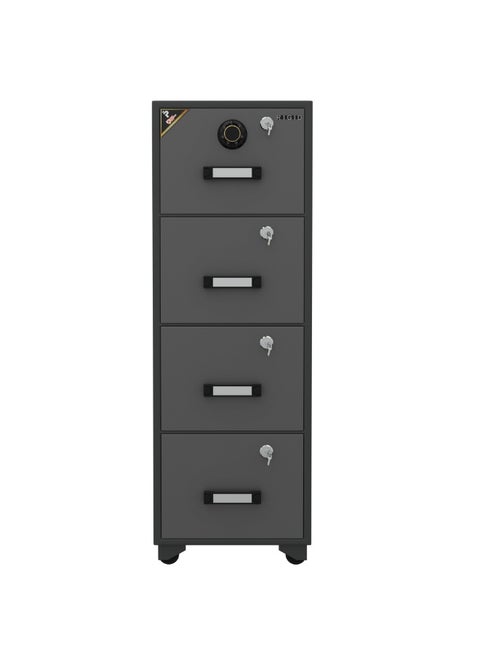 Fire Resistant Steel Safe with Four Drawers & Combination Lock