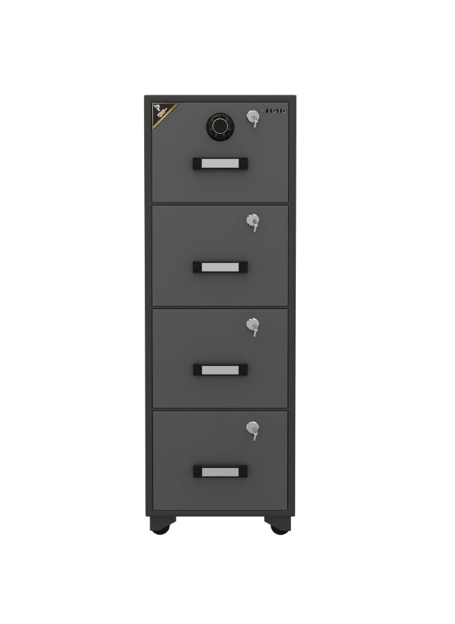 RIGID - Fire Resistant Steel Safe with Four Drawers & Combination Lock - Image 1