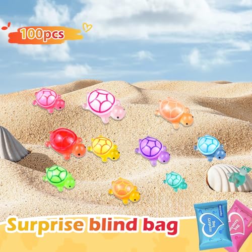 CIYOJA 100 Pcs Mini Turtle Blind Bags for Kids Glow in The Dark Resin Turtles Collectible Sea Turtle Toys for Party Favors Treasure Hunt Games Dollhouse Decor Mini Garden Landscape Cake Toppers - Image 5