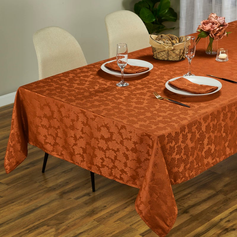 Kadut Thanksgiving Tablecloth Maple Leaf Harvest Fall Tablecloth Rustic 60x102 Inch for 6 Foot Rectangle Tables Heavy Duty Fabric Stain Proof Table Cloth for Harvest Holiday