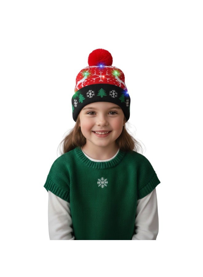PRINTSHOP4ME Christmas Light-Up Beanie Hat–Soft And Warm Winter Cap For Holiday Parties,Christmas Events And Gift Giving–Unisex Design For Adults And Kids–Perfect For Winter Celebrations - Image 1