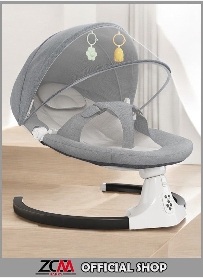 ZCM-HAPPY - Baby Electric Rocking Chair - Newborn Cradle Bed with Remote Control and Soothing Features – 6-Piece Set - Image 1