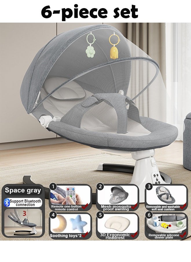 ZCM-HAPPY - Baby Electric Rocking Chair - Newborn Cradle Bed with Remote Control and Soothing Features – 6-Piece Set - Image 1