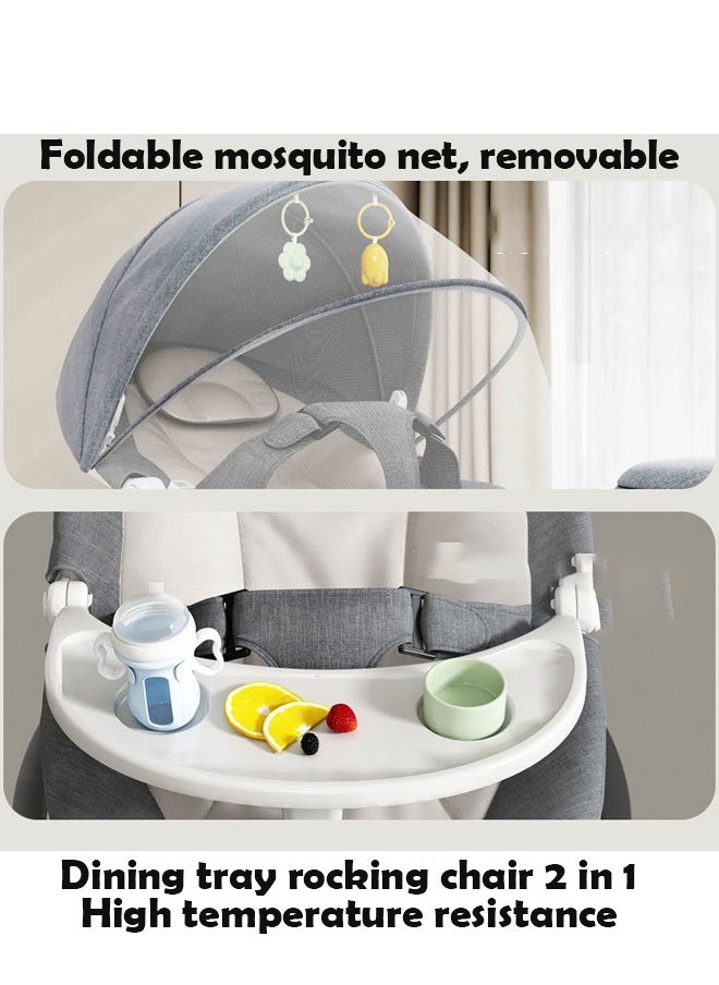 ZCM-HAPPY - Baby Electric Rocking Chair - Newborn Cradle Bed with Remote Control and Soothing Features – 6-Piece Set - Image 1