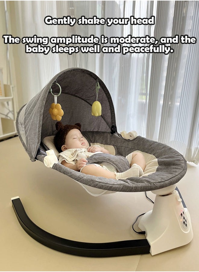 ZCM-HAPPY - Baby Electric Rocking Chair - Newborn Cradle Bed with Remote Control and Soothing Features – 6-Piece Set - Image 1