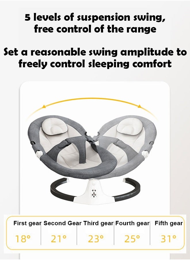 ZCM-HAPPY - Baby Electric Rocking Chair - Newborn Cradle Bed with Remote Control and Soothing Features – 6-Piece Set - Image 1