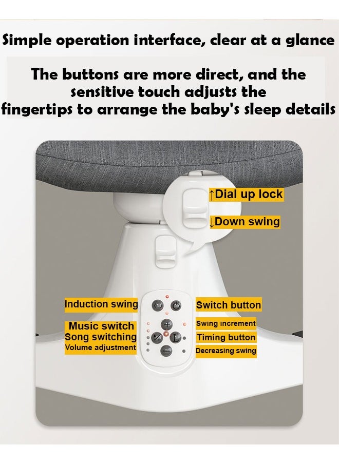ZCM-HAPPY - Baby Electric Rocking Chair - Newborn Cradle Bed with Remote Control and Soothing Features – 6-Piece Set - Image 1