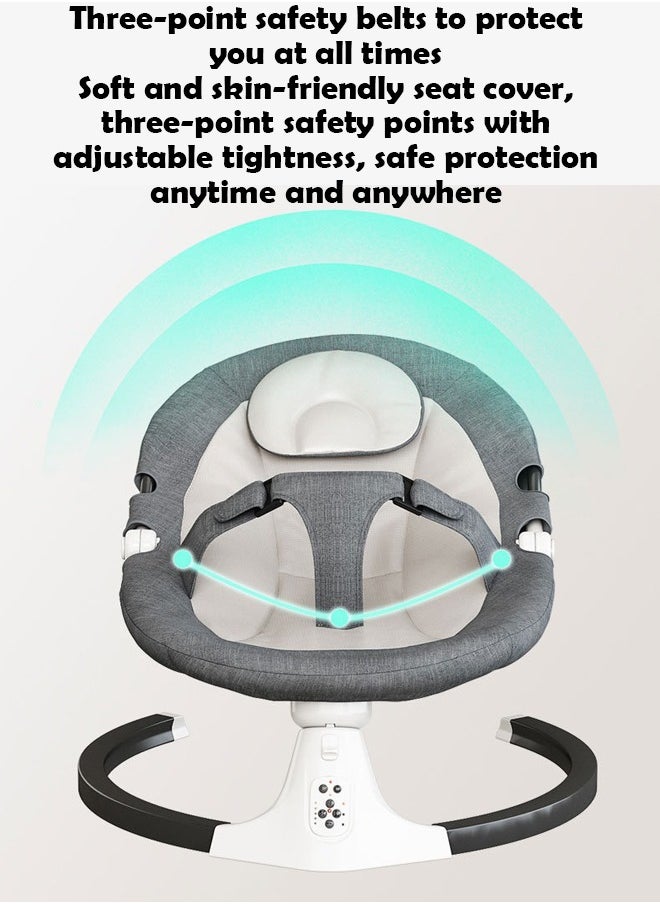 ZCM-HAPPY - Baby Electric Rocking Chair - Newborn Cradle Bed with Remote Control and Soothing Features – 6-Piece Set - Image 1