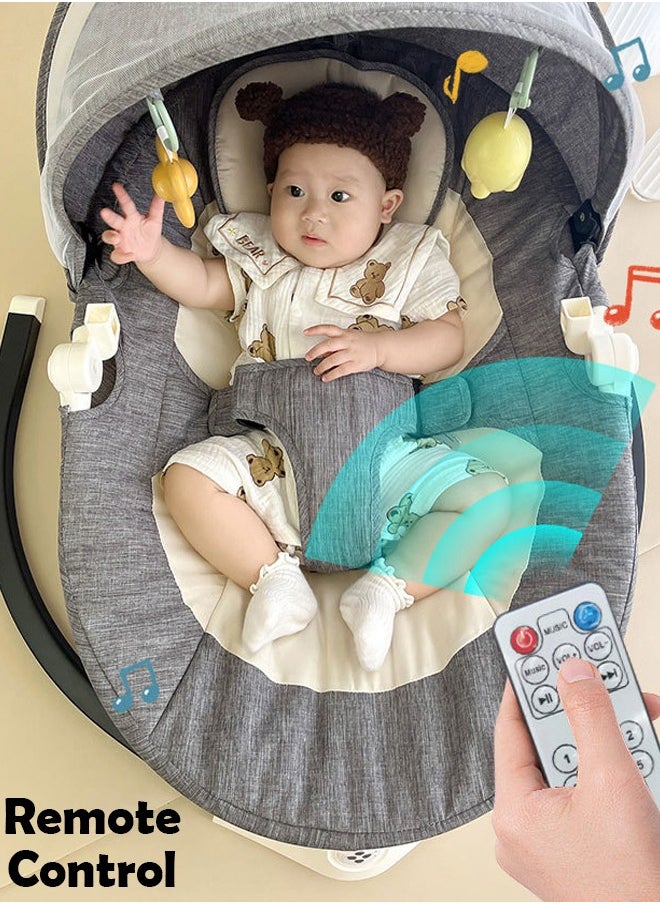 ZCM-HAPPY - Baby Electric Rocking Chair - Newborn Cradle Bed with Remote Control and Soothing Features – 6-Piece Set - Image 1