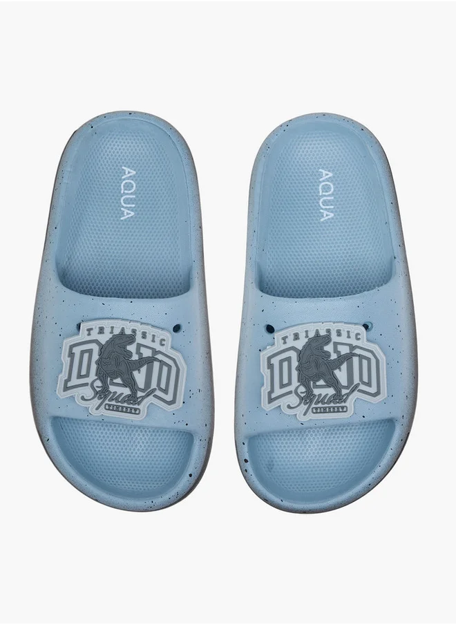 Aqua Jibbitz Detail Slip-On Slides