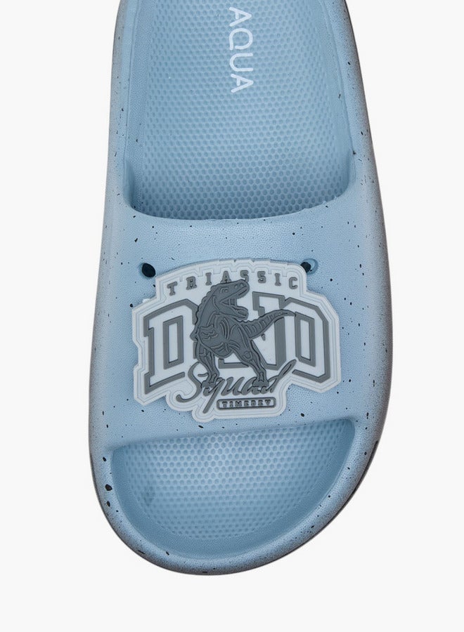 Aqua Boys Jibbitz Detail Slip-On Slides - Image 3
