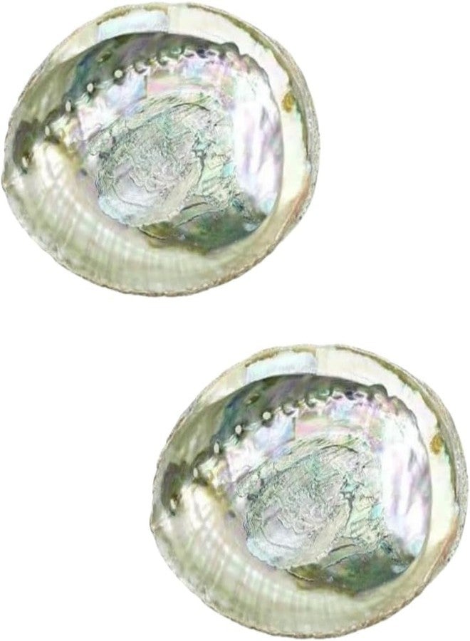 SelHeng 2 Pcs Large Abalone Shell Bowl 4-4.5 Inch Colorful Natural Smudge Bowl for Sage Burning and Incense Sea Shell Smudging Bowl for Decor and Display, Incense Holders - Image 1
