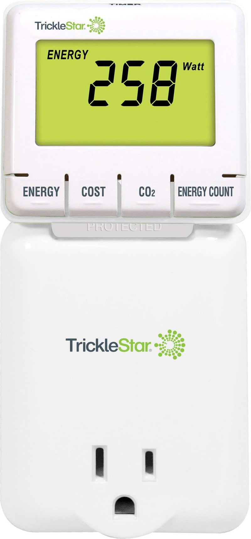 TrickleStar Energy Monitor, Watt Meter, Power Meter, Electric Meter, Plug-in for Instant Energy Consumption Display in Watts, Cost, & CO2. TrickleStar TS2003 - Image 2