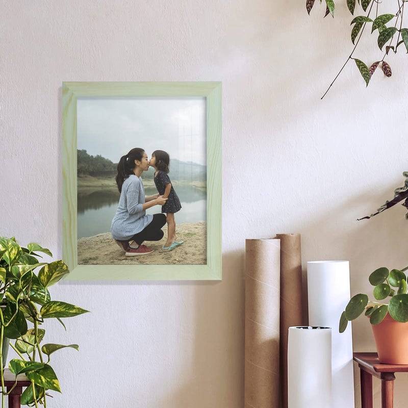 Renditions Gallery Renditions 8x10 inch Solid Wood Picture Frame  High Definition Glass and High-end Modern Style Cream Colored for Wall and Tabletop Photo Display  Seafoam Green Wood Grain Frame - Image 2