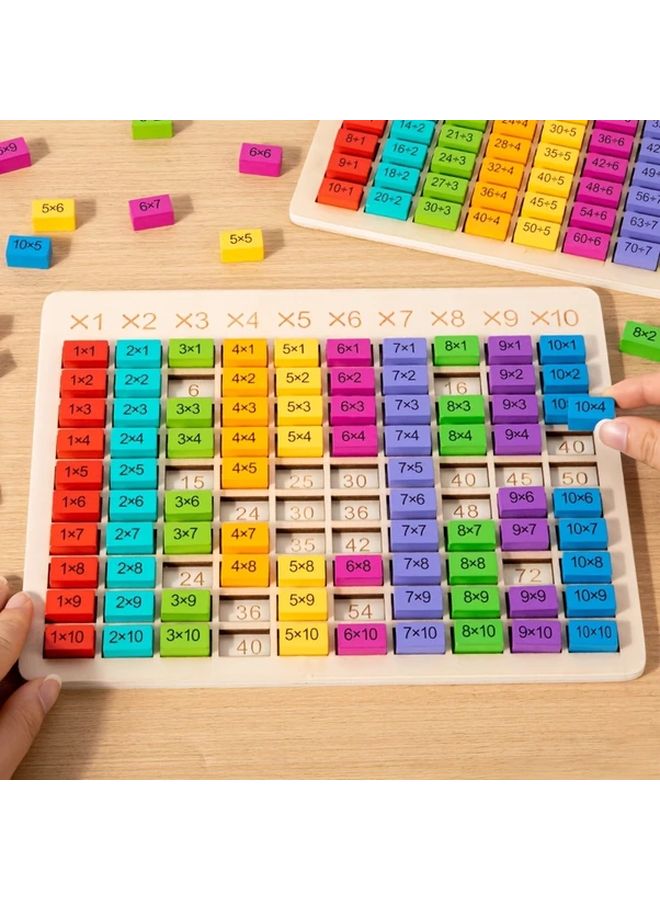 Multiplication Board Educational Math Learning Tool With Numbered Cubes For Kids - Image 1