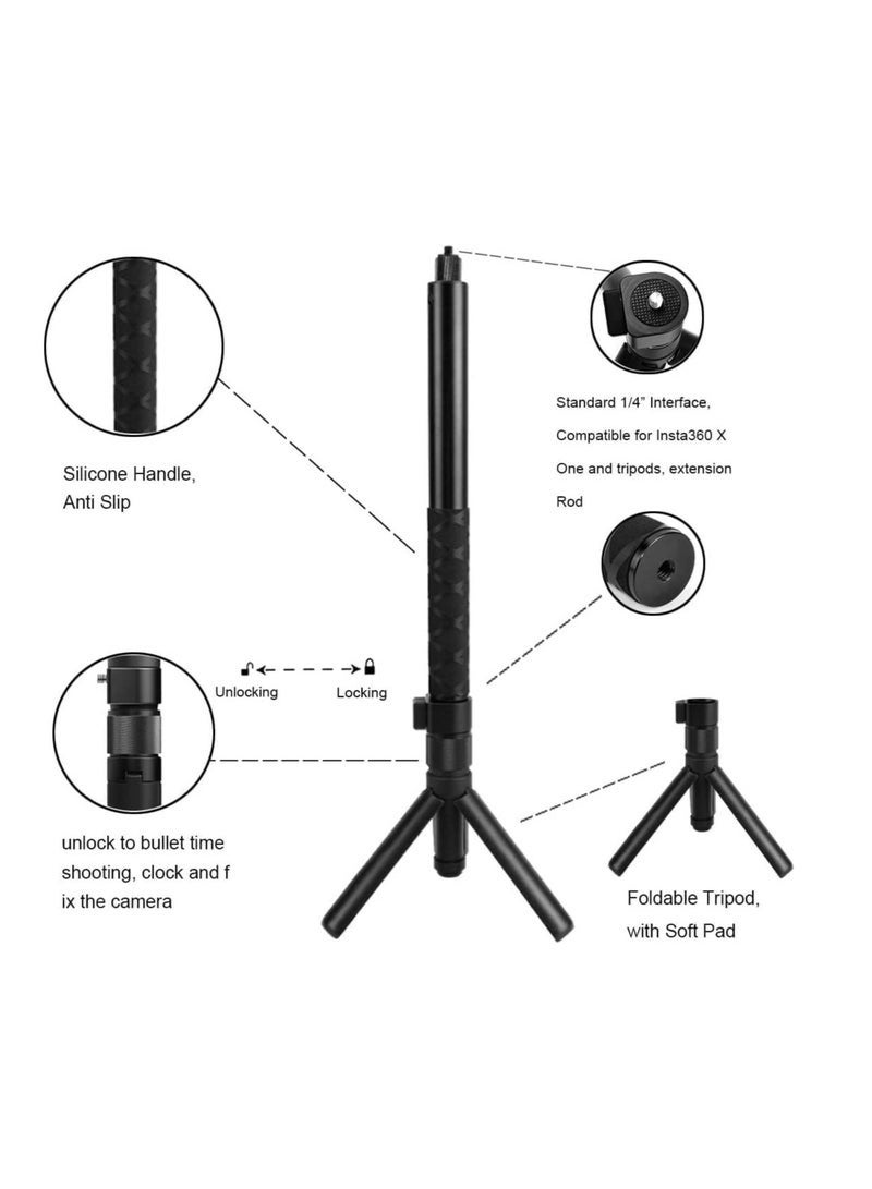Extended Selfie Stick, Invisible Rotatable Handle with Integrated Tripod Compatible with Insta360 X3 / ONE X2 / ONE X / ONE / GO 2 / ONE R / ONE RS / GoPro Series Camera - Image 2