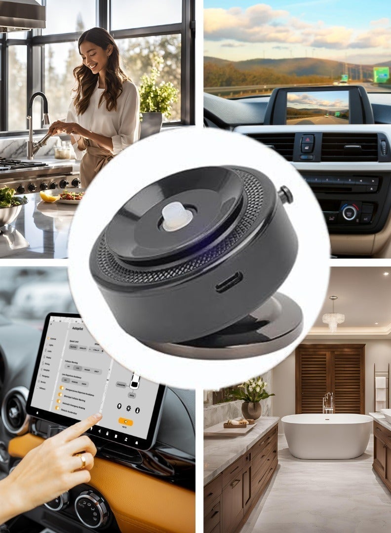 RADSUN Electric Vacuum Magnetic Phone Holder | 360° Rotatable | Strong Suction Cup Mount for Car, Gym Mirror & Smooth Surfaces | One-Click Release | Black - Image 4
