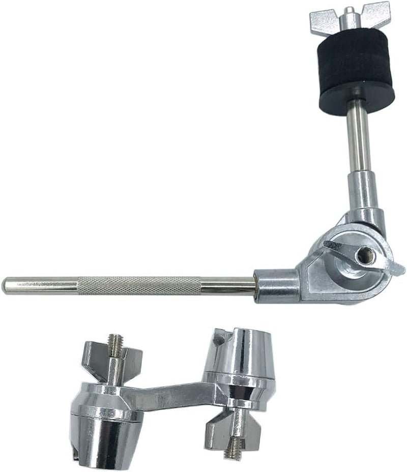 TUOREN Cymbal L-Arm with Compact Dual Drum Clamp - 7.4inch Adjustable Boom Holder for Drum Set - Image 2