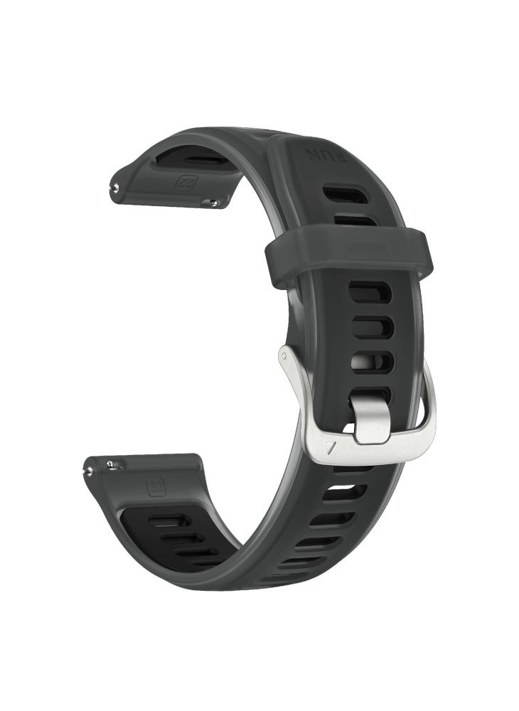 Beauenty 20mm Watch Band for Garmin Forerunner 570 42mm/Samsung Galaxy Watch7 44mm/40mm Transparent Silicone Wrist Strap - Black - Image 4