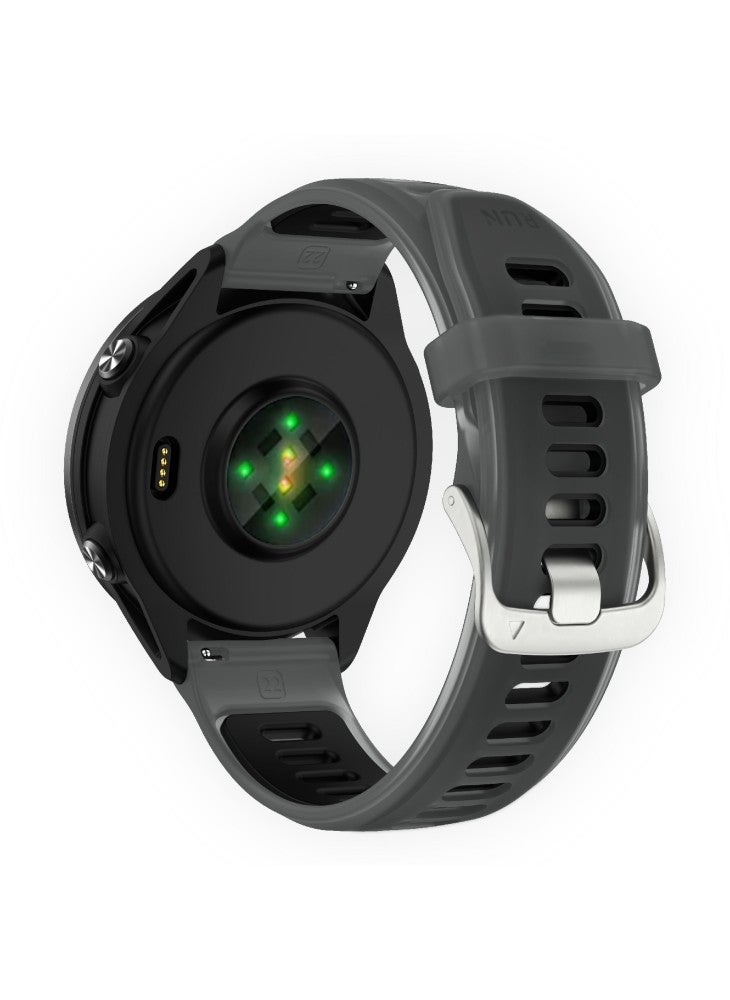 Beauenty 20mm Watch Band for Garmin Forerunner 570 42mm/Samsung Galaxy Watch7 44mm/40mm Transparent Silicone Wrist Strap - Black - Image 1