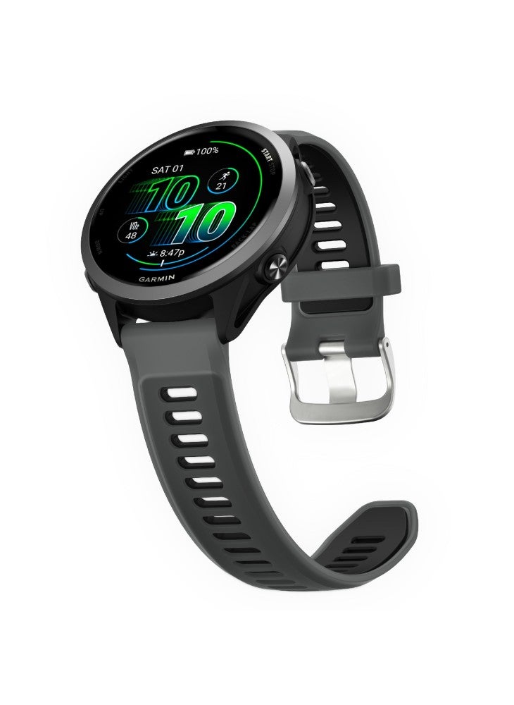 Beauenty 20mm Watch Band for Garmin Forerunner 570 42mm/Samsung Galaxy Watch7 44mm/40mm Transparent Silicone Wrist Strap - Black - Image 3